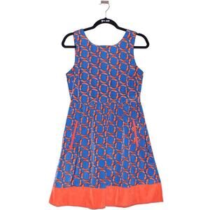 Fox Pattern Mini Dress Fit and Flare Size Small